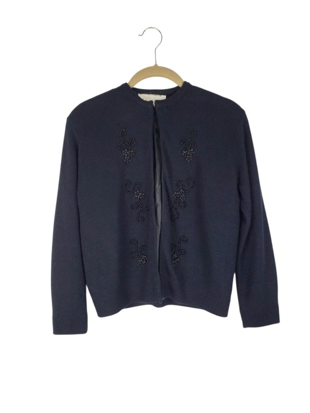 Park Storyk PS Boutique Vintage Black Beaded Cardigan Sweater Topper Small